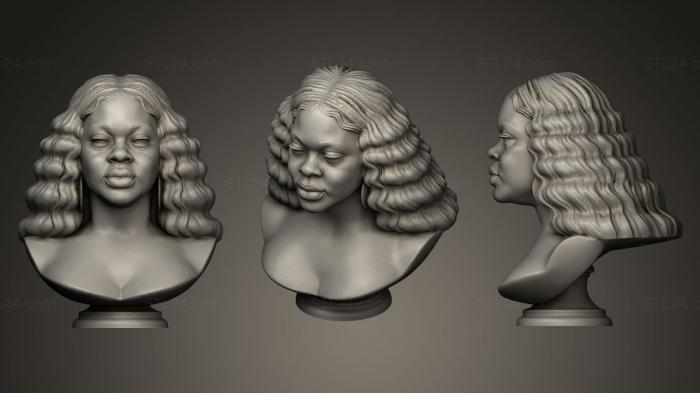 Бюсты и барельефы известных личностей (Бреонна Тейлор, BUSTC_0075) 3D модель для ЧПУ станка